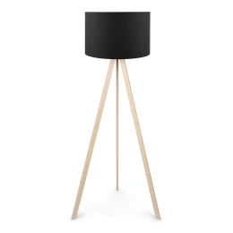 Φωτιστικό δαπέδου Rosling Mdf/ύφασμα Pvc χρώμα φυσικό/μαύρο 38x21x140εκ.