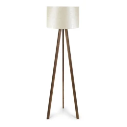 Φωτιστικό δαπέδου Rosling Mdf/ύφασμα Pvc χρώμα καρυδί/μπεζ 38x21x140εκ.