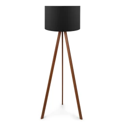 Φωτιστικό δαπέδου Rosling Mdf/ύφασμα Pvc χρωμα καρυδί/μαύρο 38x21x140εκ.
