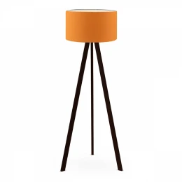 Φωτιστικό δαπέδου Rosling Mdf/ύφασμα Pvc χρώμα μαύρο/πορτοκαλί 38x21x140εκ.
