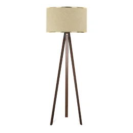 Φωτιστικό δαπέδου Rosling Mdf/ύφασμα Pvc χρώμα καρυδί/μπεζ 38x21x140εκ.