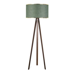 Φωτιστικό δαπέδου Rosling Mdf/ύφασμα Pvc χρώμα καρυδί/κυπαρισσί 38x21x140εκ.