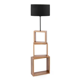 Φωτιστικό δαπέδου Claude Mdf/fabric Pvc χρώμα καφέ/μαύρο 37x20x140εκ.