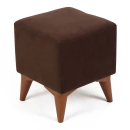 Σκαμπώ Liam υφασμάτινο χρώμα σκούρο καφέ 35x35x43εκ.