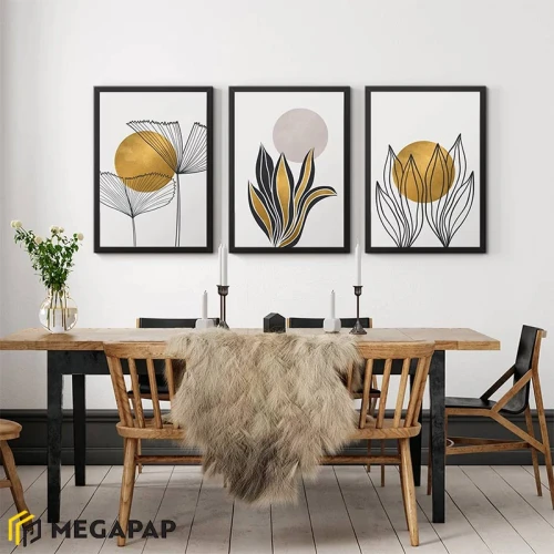 Πίνακας "Plants" 3 τμχ. σε πλαίσιο 35x45x2εκ.