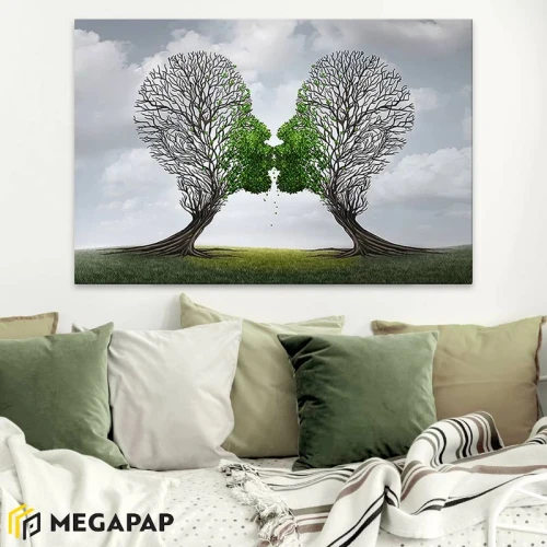 Πίνακας σε καμβά "Trees Growing With Love" ψηφιακής εκτύπωσης 75x50x3εκ.