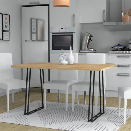 Τραπέζι Gable χρώμα φυσικό οξιάς - ανθρακί 140x80x76εκ.
