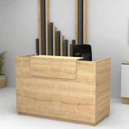 Γραφείο υποδοχής - reception Lemmon χρώμα φυσικό οξιάς 160x70x110εκ.