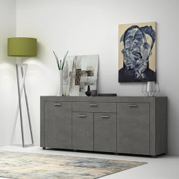 Μπουφές Joseph χρώμα γκρι σκυροδέματος 177x40x76εκ.