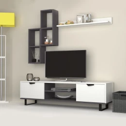 Σύνθεση τηλεόρασης Lonsa χρώμα λευκό 160x35x40εκ.