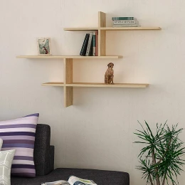 Ραφιέρα τοίχου Leo χρώμα sapphire oak 123x22x80εκ.