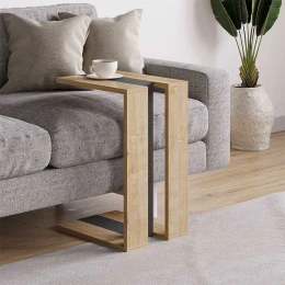 Τραπεζάκι βοηθητικό Muju χρώμα sapphire oak/ανθρακί 30x40x57εκ.