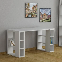 Γραφείο εργασίας Colmar χρώμα λευκό 140x60x75εκ