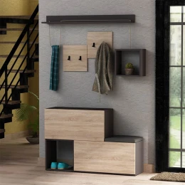 Έπιπλο εισόδου - παπουτσοθήκη Holdon sapphire oak/ανθρακί 120x36,5x87,5εκ.