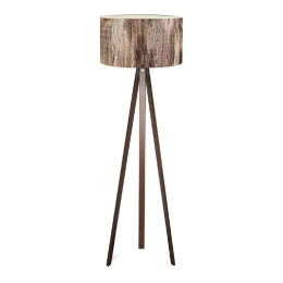 Φωτιστικό δαπέδου Rosling Mdf/ύφασμα Pvc χρώμα καρυδί/καφέ 38x21x140εκ.