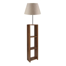 Φωτιστικό δαπέδου Launo υφασμάτινο Pvc/MDF χρώμα μπεζ/καρυδί 38x38x150εκ.