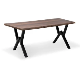 Τραπέζι Walter Mdf - μεταλλικό χρώμα καρυδί 140x80x75εκ.