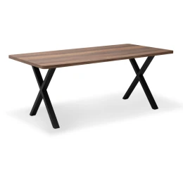 Τραπέζι Jeremy Mdf - μεταλλικό χρώμα καρυδί 160x80x75εκ.