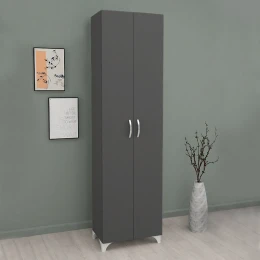 Ντουλάπα - Παπουτσοθήκη Lilly χρώμα ανθρακί 49x32x178εκ.