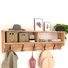 Κρεμάστρα τοίχου Ottila χρώμα pine oak 120x22x37εκ.