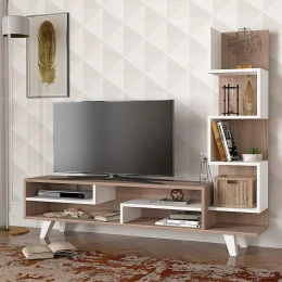 Έπιπλο τηλεόρασης Granada χρώμα λευκό - cordoba 149,5x29,5x120εκ.