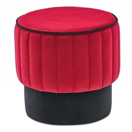 Σκαμπώ Rose βελούδινο χρώμα κόκκινο 40x40x40εκ.