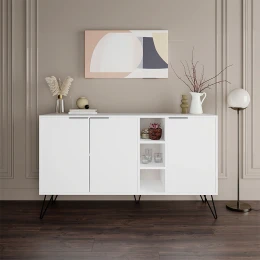 Μπουφές Clara χρώμα λευκό 142x35,6x83εκ.