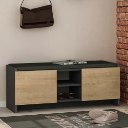 Παπουτσοθήκη Zulla χρώμα ανθρακί - sapphire oak 110x37x43εκ.