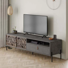 Έπιπλο τηλεόρασης Dionysos χρώμα γκρι ρετρό 170x45x48,6εκ.