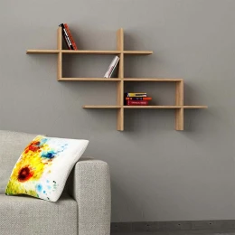Ραφιέρα τοίχου Halic χρώμα sapphire oak 150x22x82εκ.