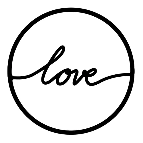 Διακοσμητικό τοίχου Love μεταλλικό χρώμα μαύρο 45x2x45εκ.