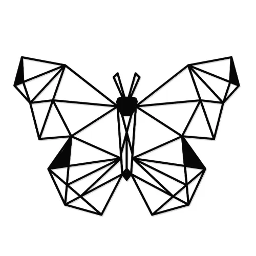 Διακοσμητικό τοίχου Butterfly μεταλλικό χρώμα μαύρο 50x2x35εκ.