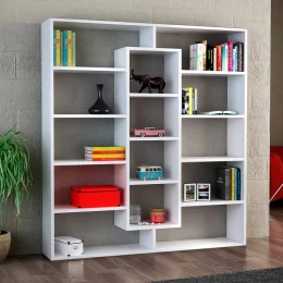Βιβλιοθήκη Ample χρώμα λευκό 125x22x135,7εκ.