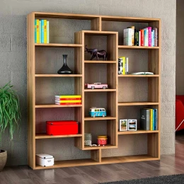 Βιβλιοθήκη Ample χρώμα καρυδί 125x22x135,7εκ.