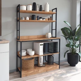 Έπιπλο κουζίνας Foyer χρώμα μαύρο - pine oak 101x36x160,7εκ.