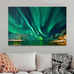 Πίνακας σε καμβά "Aurora Borealis" ψηφιακής εκτύπωσης 100x70x3εκ.