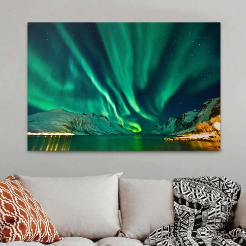 Πίνακας σε καμβά "Aurora Borealis" ψηφιακής εκτύπωσης 100x70x3εκ.