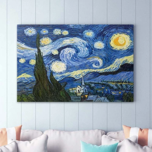 Πίνακας σε καμβά "Starry Night" ψηφιακής εκτύπωσης 100x70x3εκ.