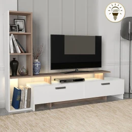 Σύνθεση τηλεόρασης Simal με LED χρώμα λευκό - cordoba 168,2x31,3x120εκ.