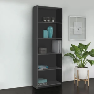 Βιβλιοθήκη Max χρώμα ανθρακί 58x23x170εκ.