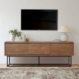 Έπιπλο τηλεόρασης Amedeo χρώμα καρυδί 140x40x50εκ.