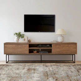 Έπιπλο τηλεόρασης Amedeo χρώμα καρυδί 180x40x50εκ.