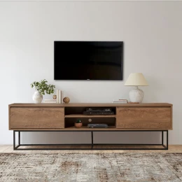 Έπιπλο τηλεόρασης Amedeo χρώμα καρυδί 180x40x50εκ.