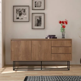 Μπουφές Amedeo χρώμα καρυδί 140x36x72εκ.