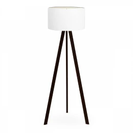 Φωτιστικό δαπέδου Rosling Mdf/ύφασμα Pvc χρώμα μαύρο - λευκό 38x38x140εκ.