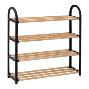 Παπουτσοθήκη ξύλινη - πλαστική χρώμα φυσικό - μαύρο 67x18x65εκ. Παπουτσοθήκη ξύλινη - πλαστική χρώμα φυσικό - μαύρο 67x18x65εκ.