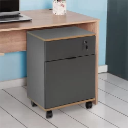Συρταριέρα γραφείου με κλειδαριά Rio τροχήλατη χρώμα ανθρακί 41x45x61εκ.
