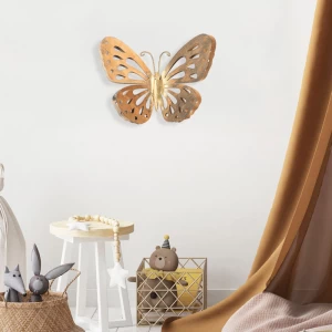 Διακοσμητικό τοίχου Butterfly μεταλλικό χρώμα χρυσό 29x32εκ.