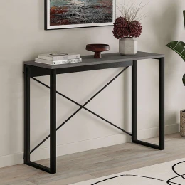 Κονσόλα Archie χρώμα γκρι ρετρό - μαύρο 110x35x75εκ.