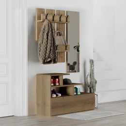 Έπιπλο εισόδου Vesty χρώμα ανοιχτό καρυδί 100x30x61εκ.